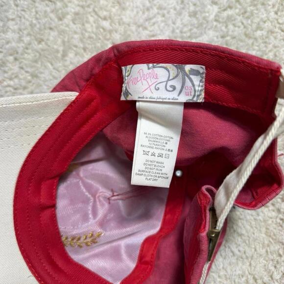 Free People Anchor Charmed Baseball Hat Red One Size NWT - Picture 4 of 6